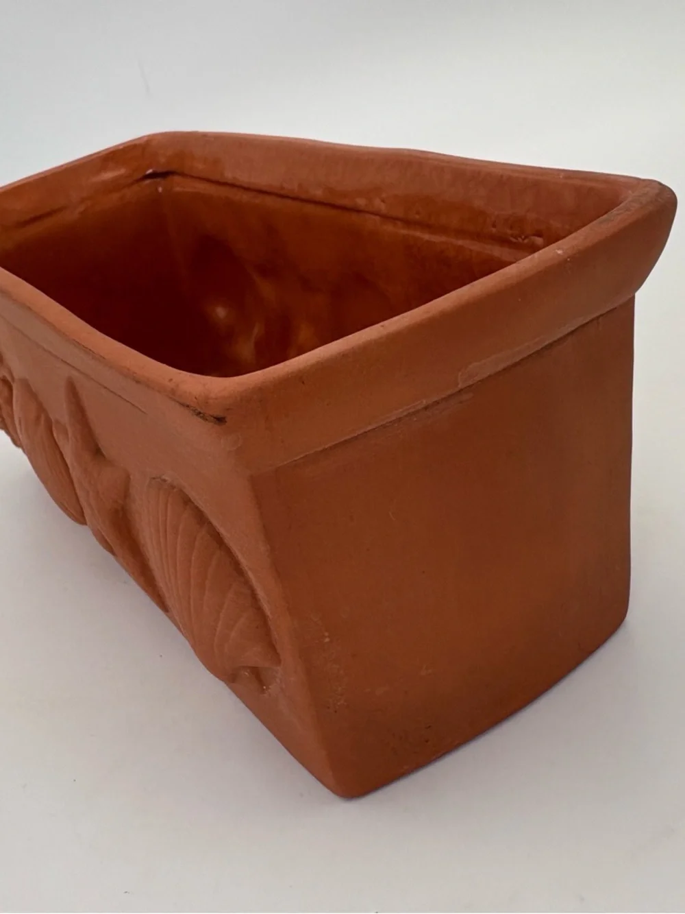Terracotta Beach/Shell Motif Planter Tray - Sea Life Relief -Rectangular